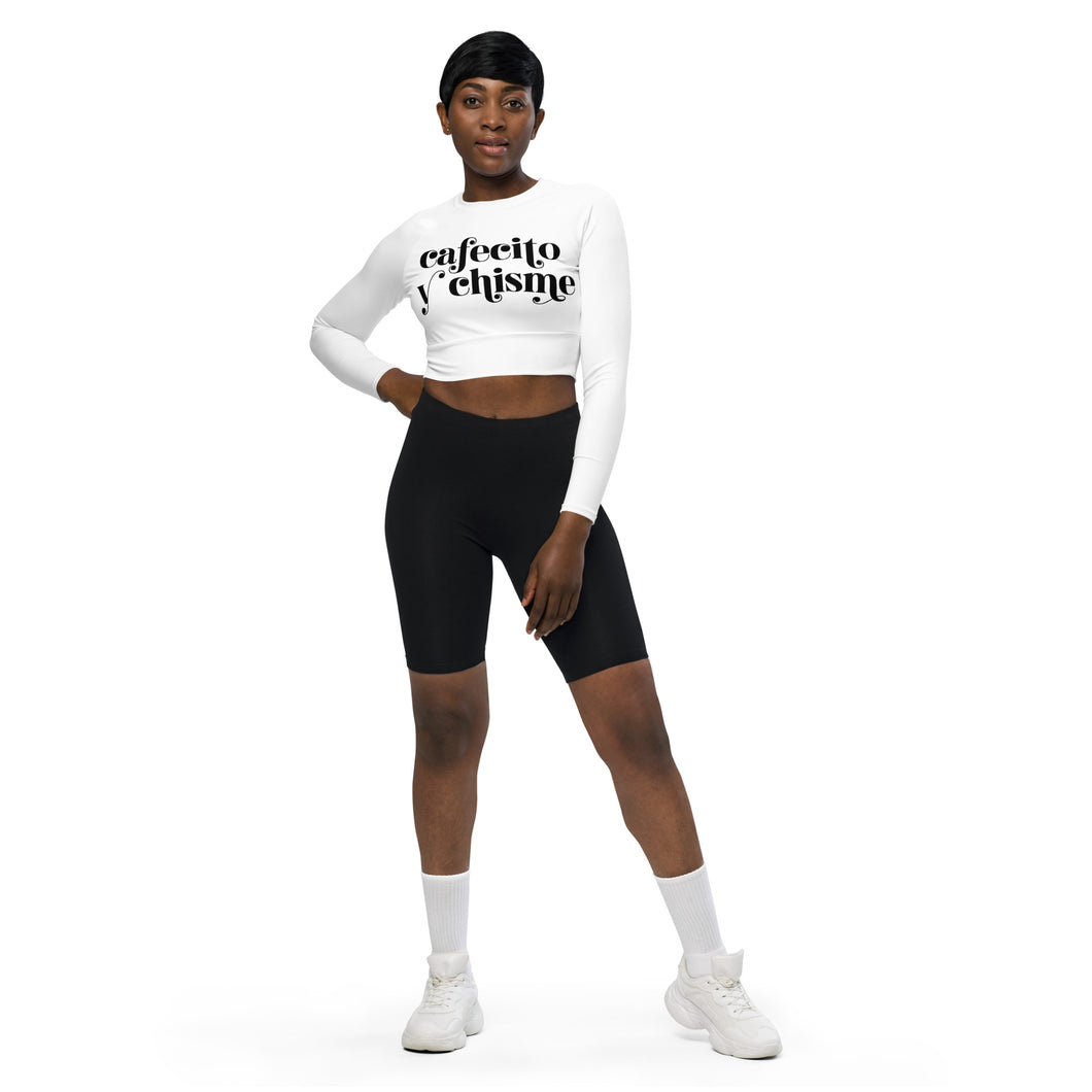 Cafecito y Chisme Recycled long-sleeve crop top